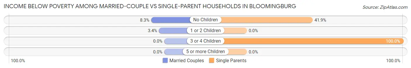 Income Below Poverty Among Married-Couple vs Single-Parent Households in Bloomingburg