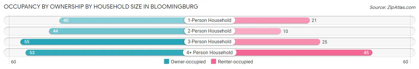 Occupancy by Ownership by Household Size in Bloomingburg