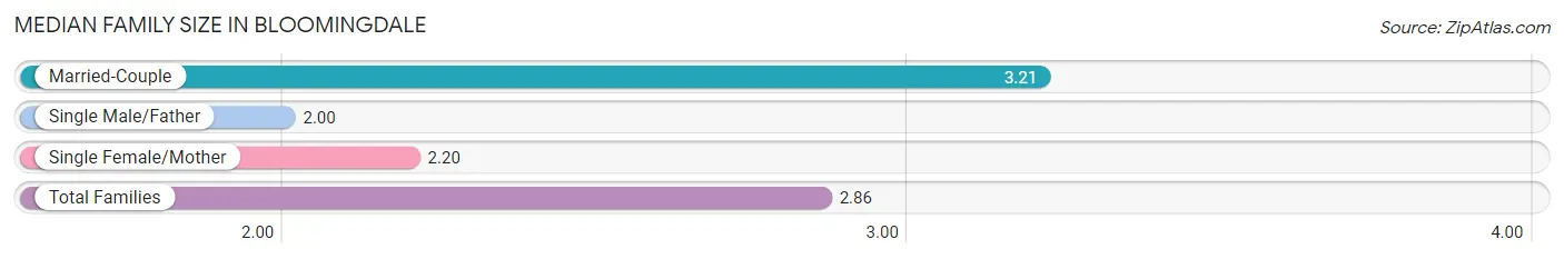 Median Family Size in Bloomingdale