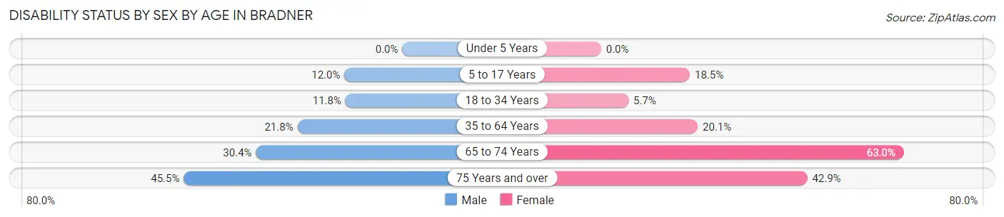 Disability Status by Sex by Age in Bradner