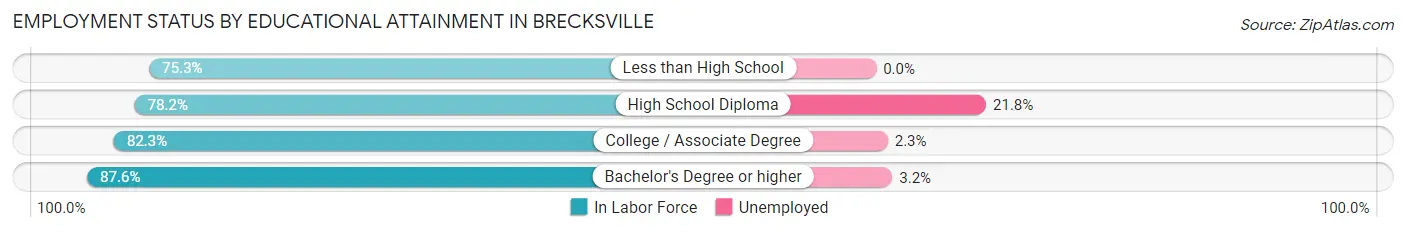 Employment Status by Educational Attainment in Brecksville