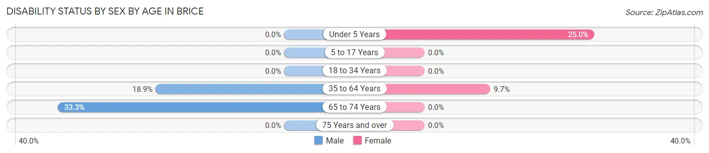 Disability Status by Sex by Age in Brice