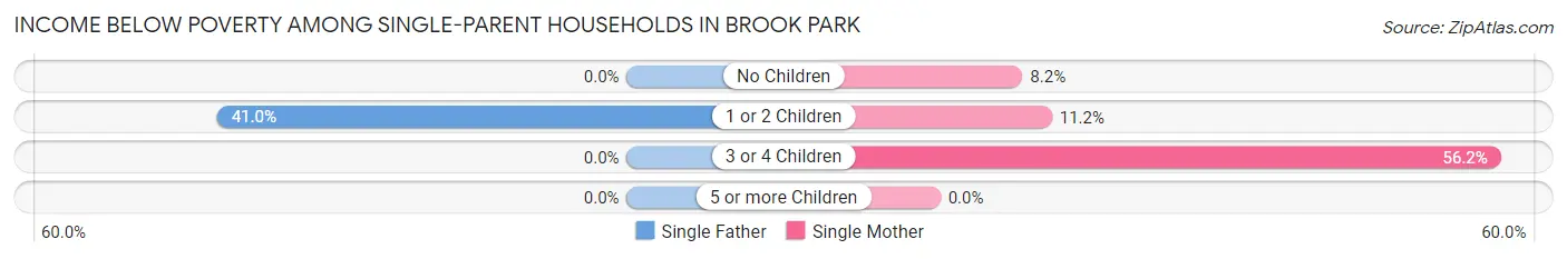 Income Below Poverty Among Single-Parent Households in Brook Park