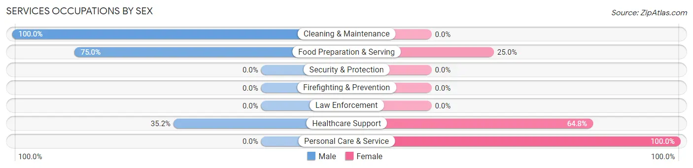 Services Occupations by Sex in Buckeye Lake