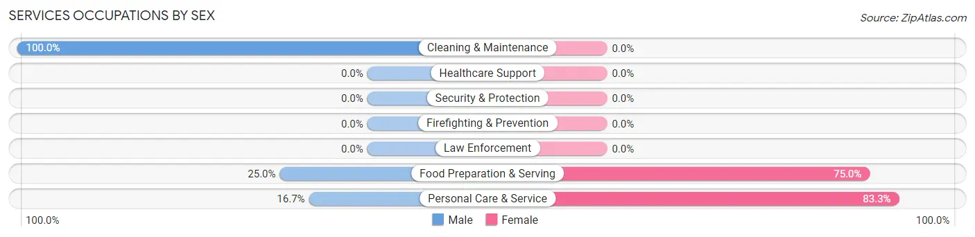 Services Occupations by Sex in Buckland