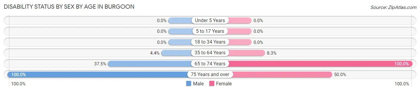 Disability Status by Sex by Age in Burgoon