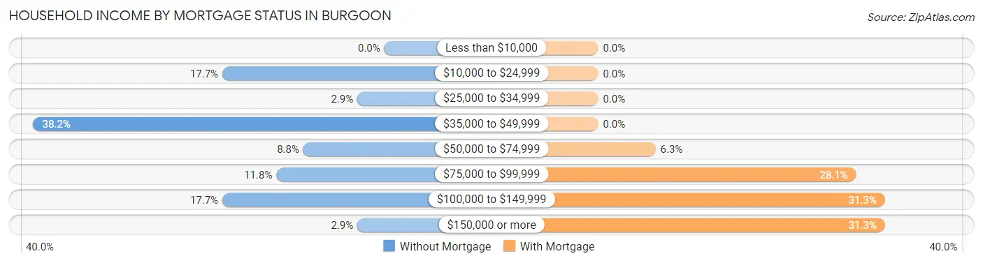 Household Income by Mortgage Status in Burgoon