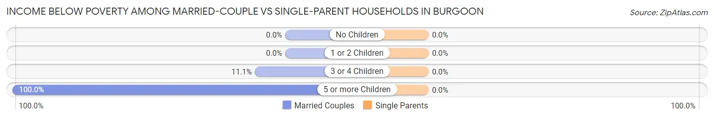 Income Below Poverty Among Married-Couple vs Single-Parent Households in Burgoon