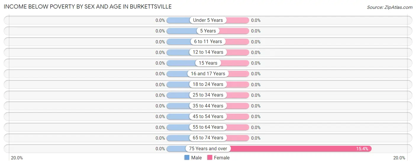 Income Below Poverty by Sex and Age in Burkettsville
