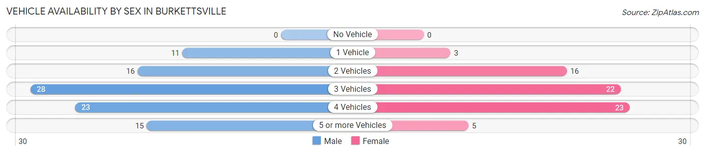 Vehicle Availability by Sex in Burkettsville