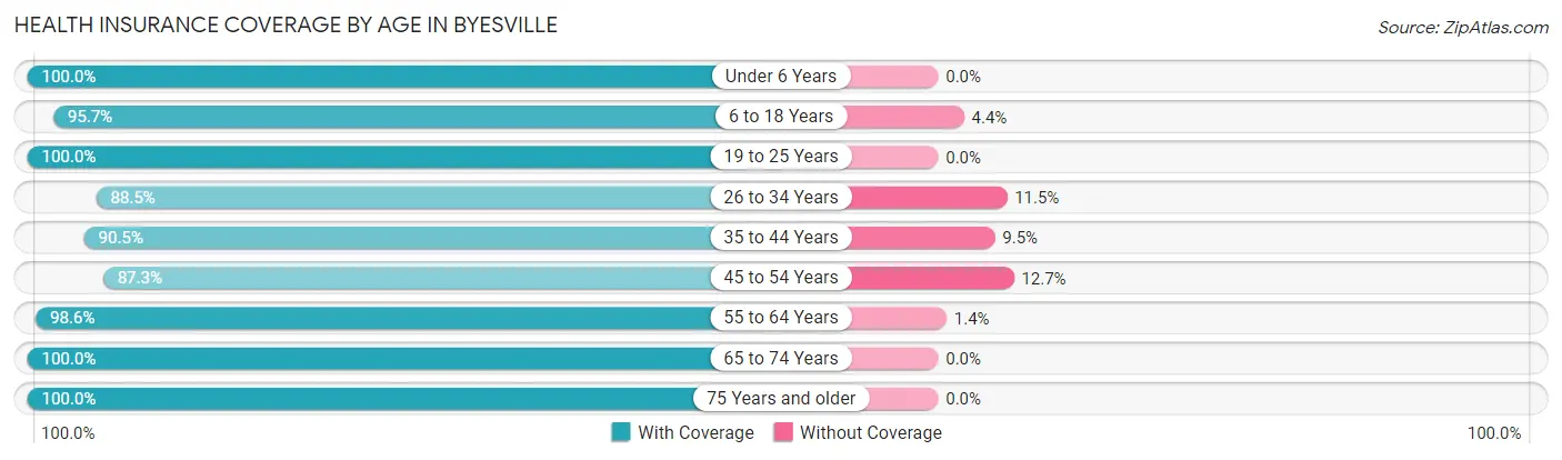Health Insurance Coverage by Age in Byesville
