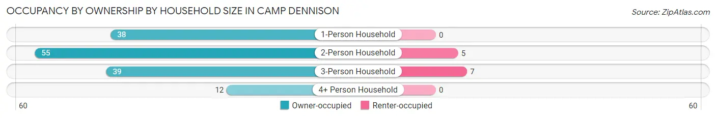 Occupancy by Ownership by Household Size in Camp Dennison