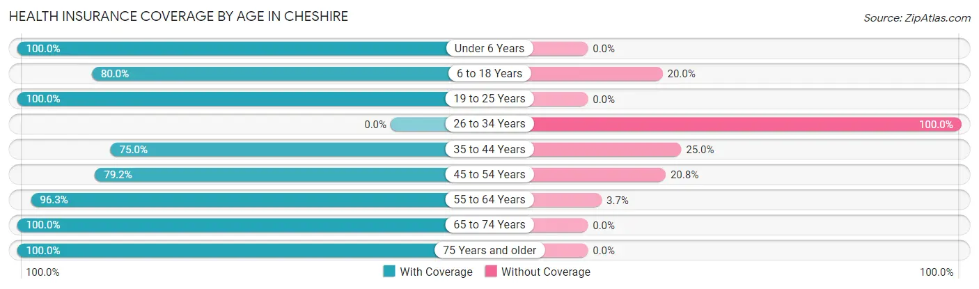 Health Insurance Coverage by Age in Cheshire