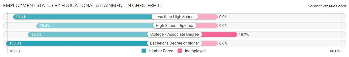 Employment Status by Educational Attainment in Chesterhill