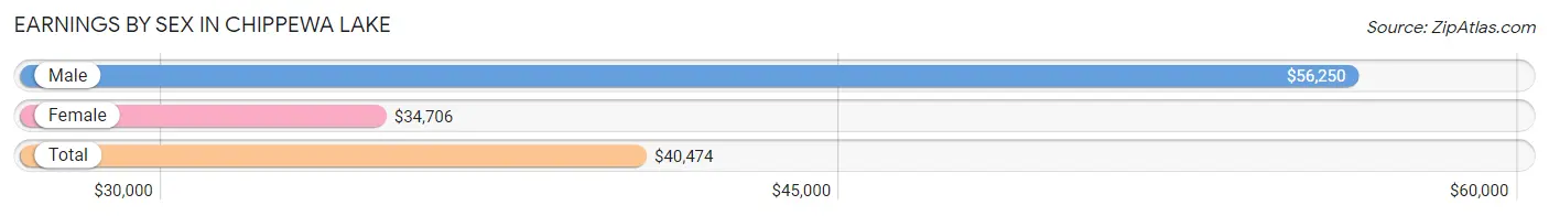 Earnings by Sex in Chippewa Lake