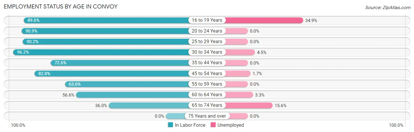Employment Status by Age in Convoy