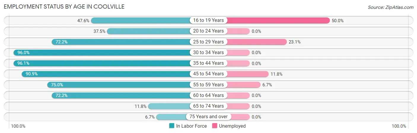 Employment Status by Age in Coolville