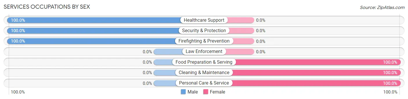 Services Occupations by Sex in Dexter City
