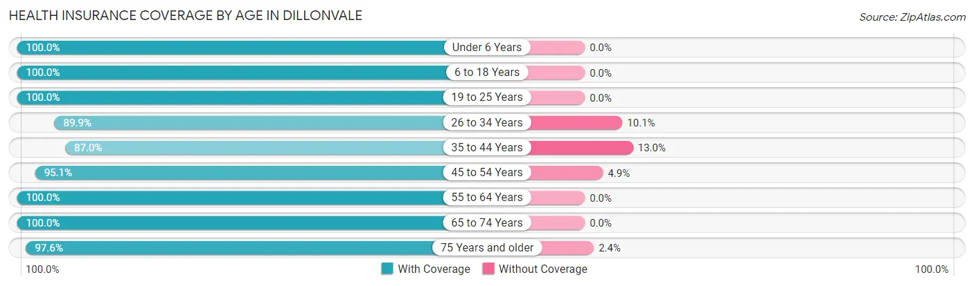 Health Insurance Coverage by Age in Dillonvale