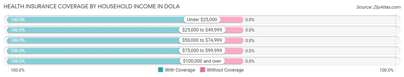 Health Insurance Coverage by Household Income in Dola
