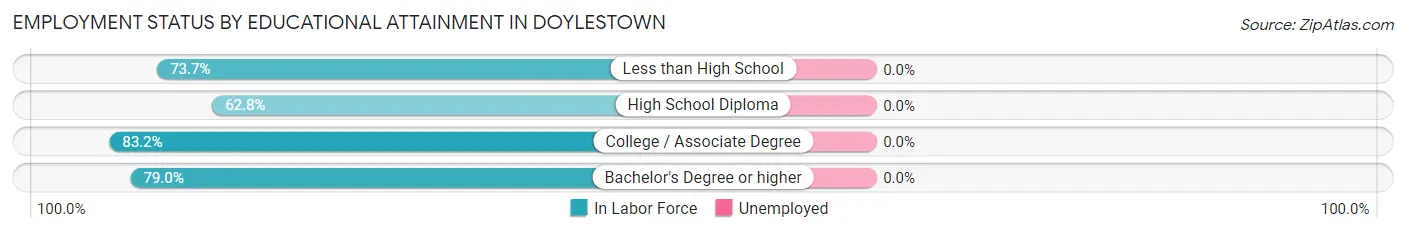 Employment Status by Educational Attainment in Doylestown