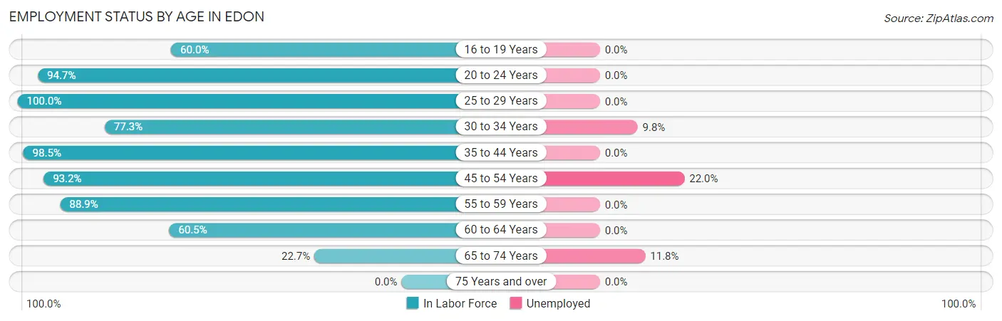 Employment Status by Age in Edon