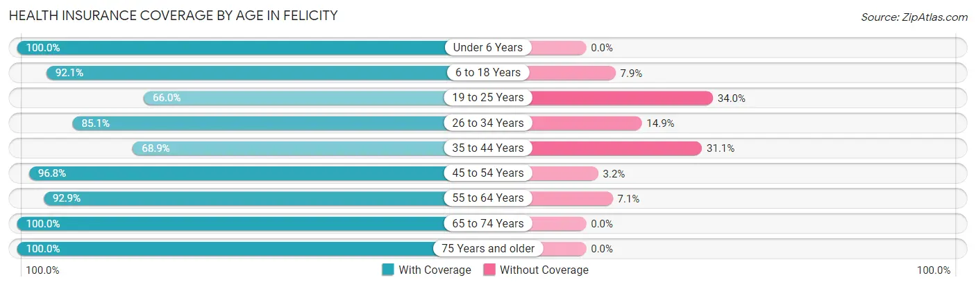 Health Insurance Coverage by Age in Felicity