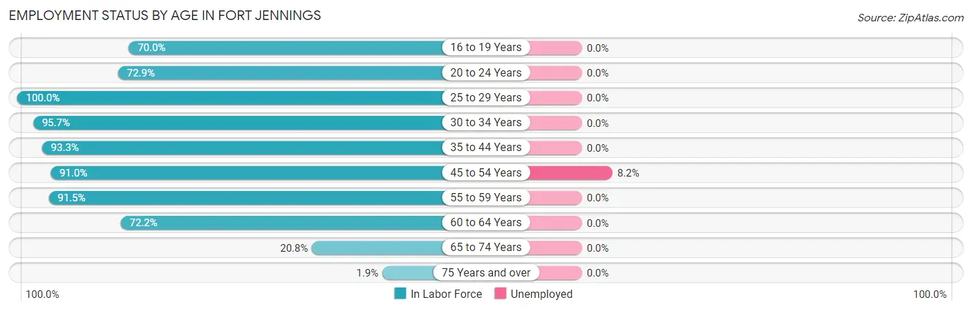 Employment Status by Age in Fort Jennings