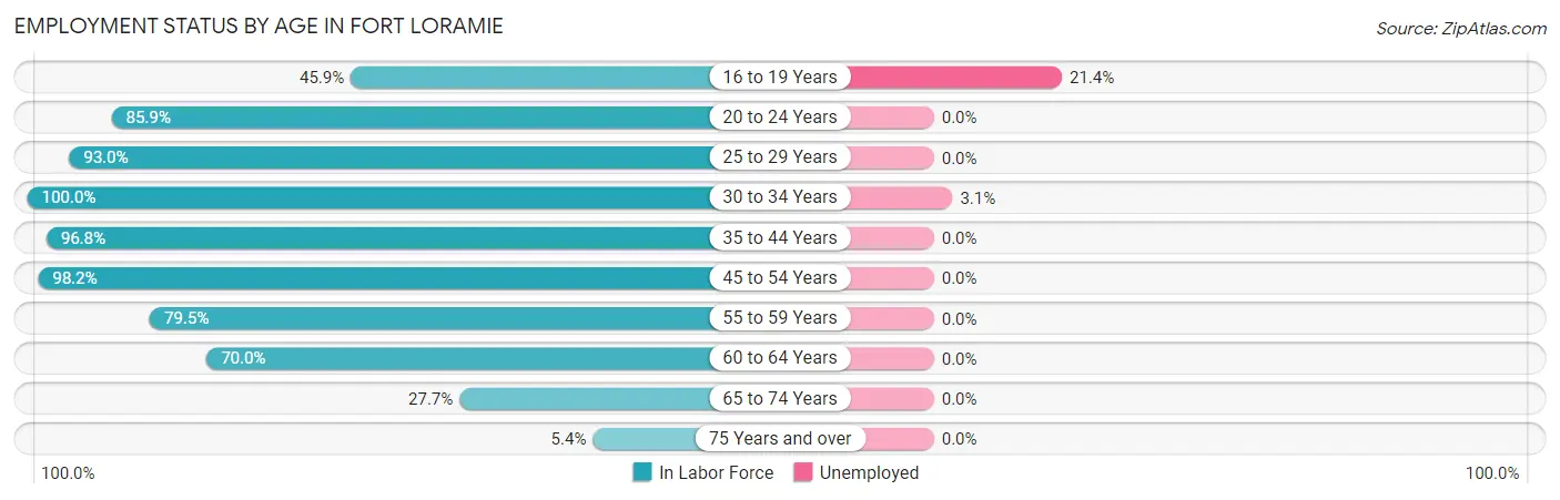 Employment Status by Age in Fort Loramie