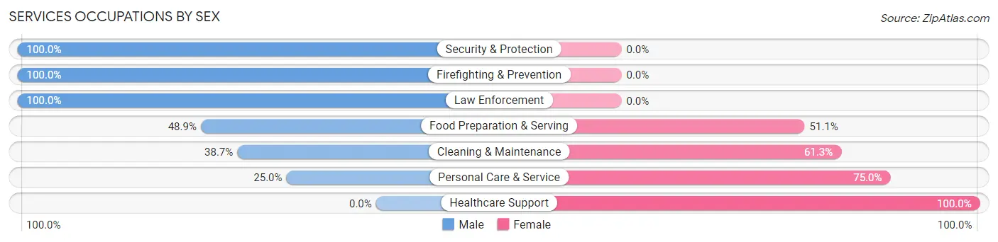 Services Occupations by Sex in Frazeysburg