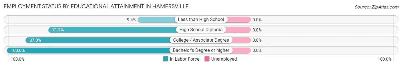 Employment Status by Educational Attainment in Hamersville