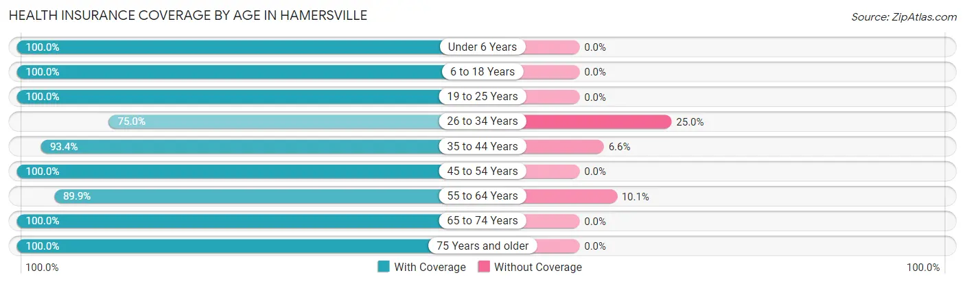 Health Insurance Coverage by Age in Hamersville