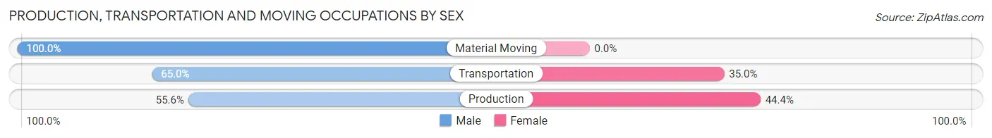 Production, Transportation and Moving Occupations by Sex in Hamler