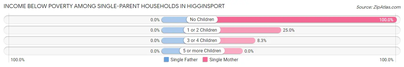 Income Below Poverty Among Single-Parent Households in Higginsport
