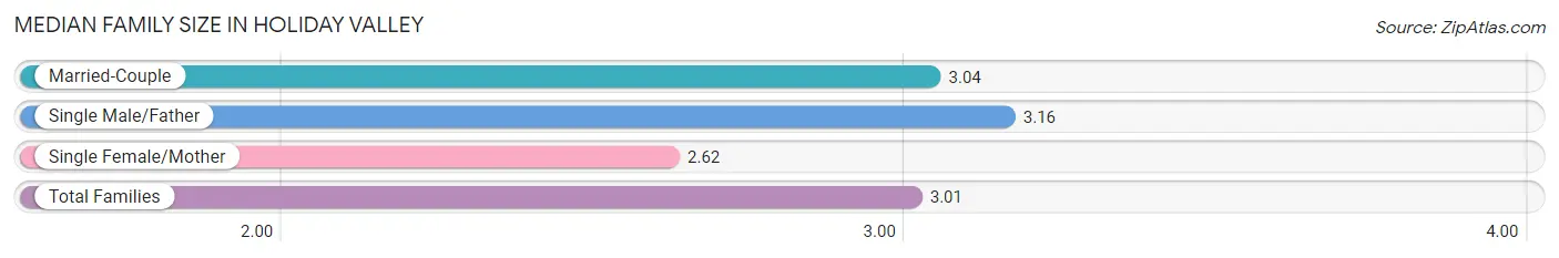 Median Family Size in Holiday Valley