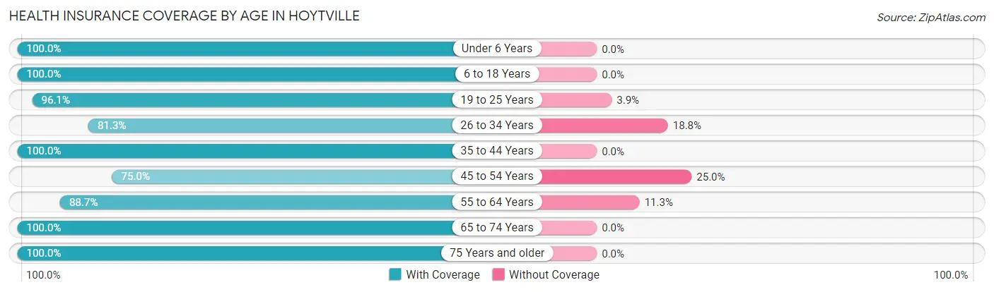 Health Insurance Coverage by Age in Hoytville