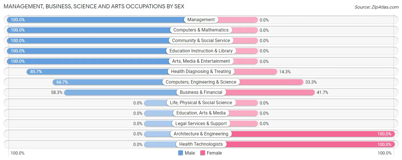 Management, Business, Science and Arts Occupations by Sex in Jerusalem