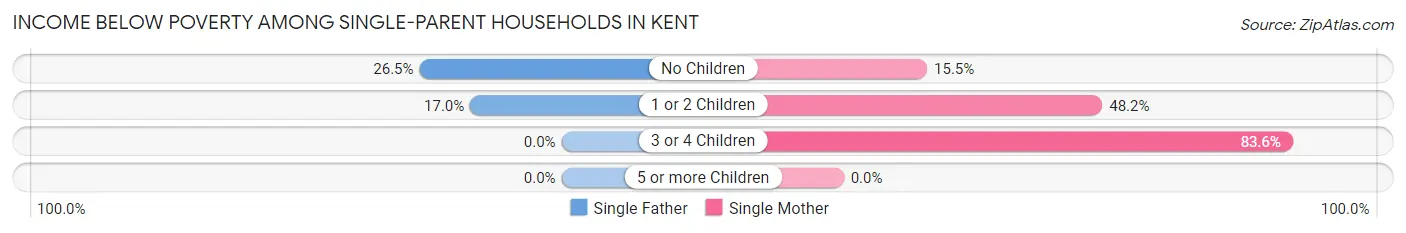 Income Below Poverty Among Single-Parent Households in Kent