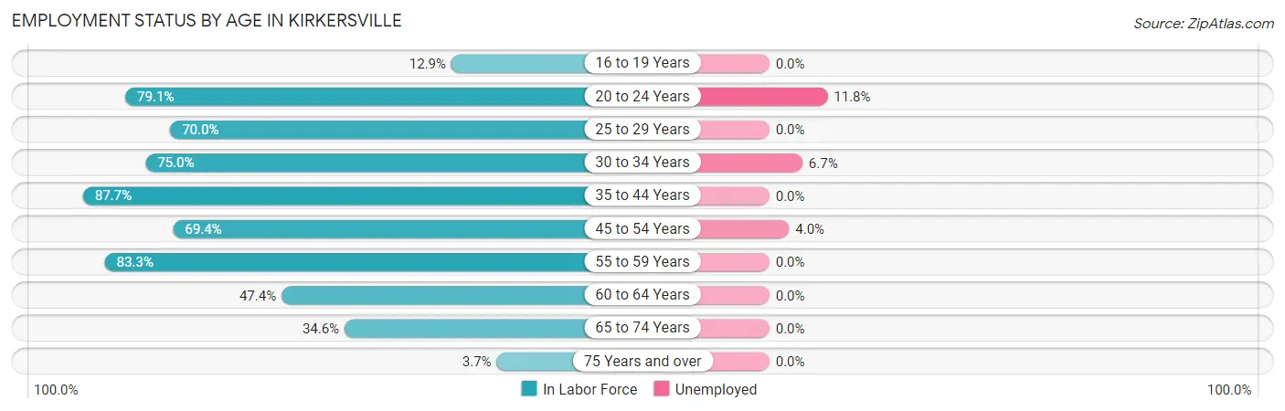 Employment Status by Age in Kirkersville