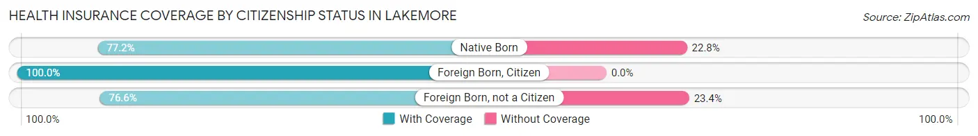 Health Insurance Coverage by Citizenship Status in Lakemore