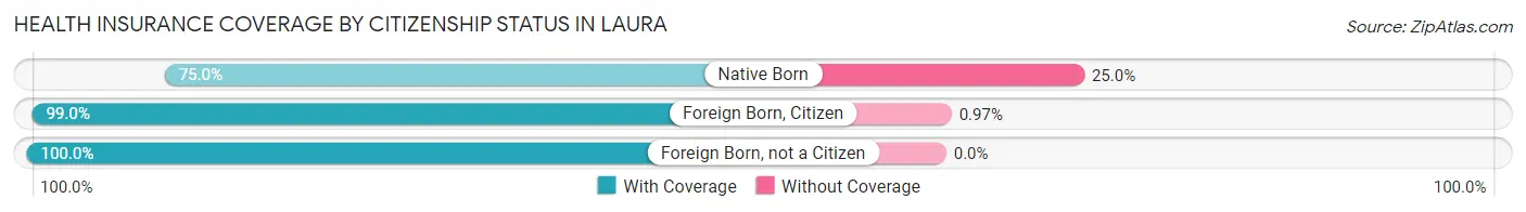 Health Insurance Coverage by Citizenship Status in Laura