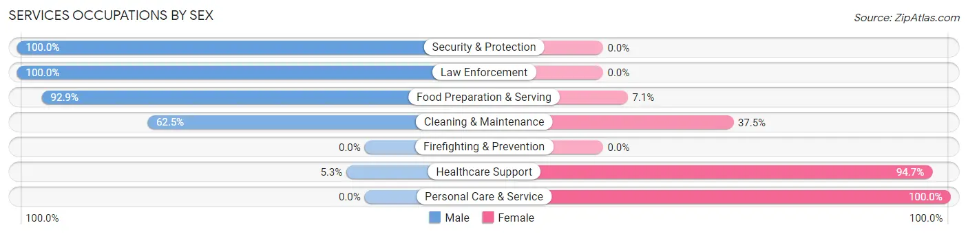 Services Occupations by Sex in Liberty Center