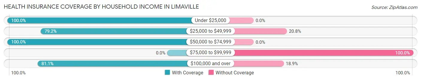 Health Insurance Coverage by Household Income in Limaville