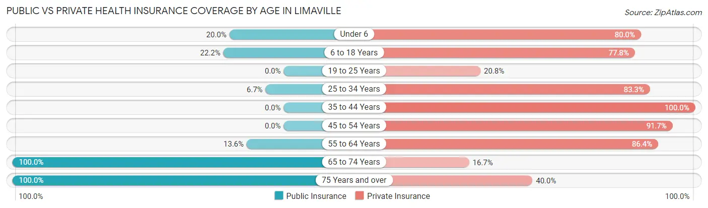 Public vs Private Health Insurance Coverage by Age in Limaville