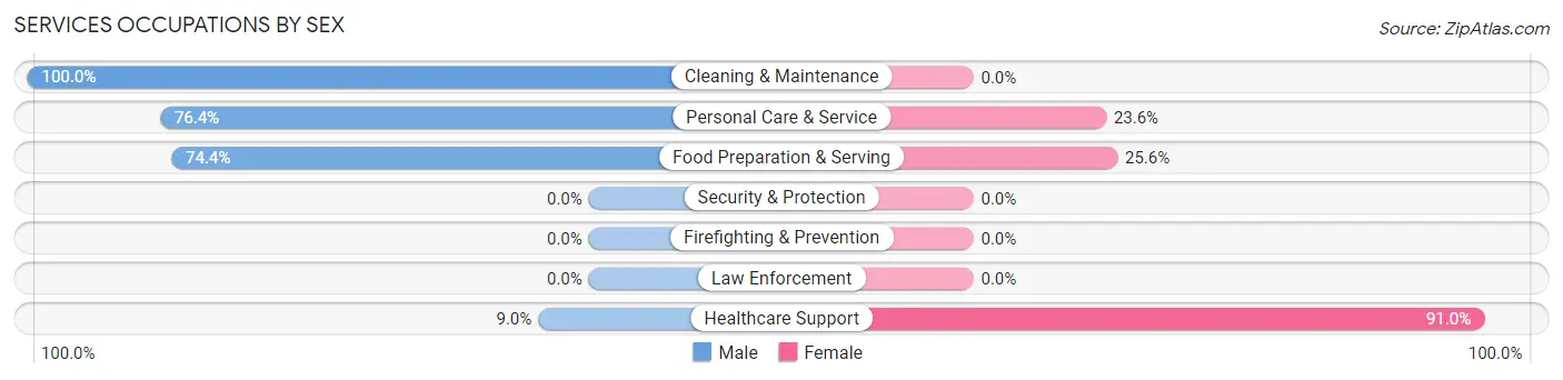 Services Occupations by Sex in Lodi