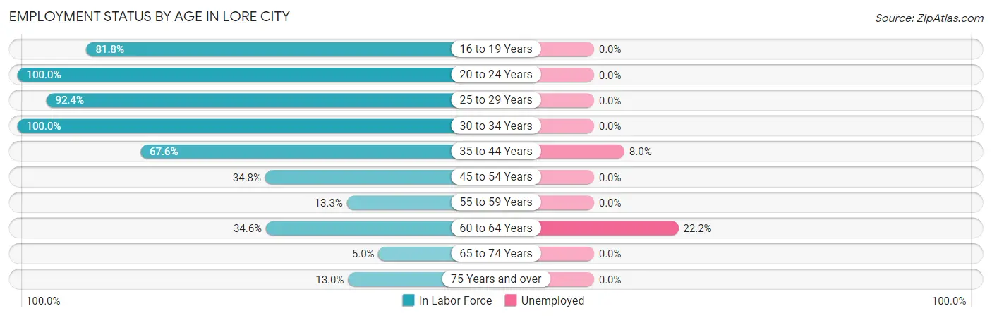 Employment Status by Age in Lore City