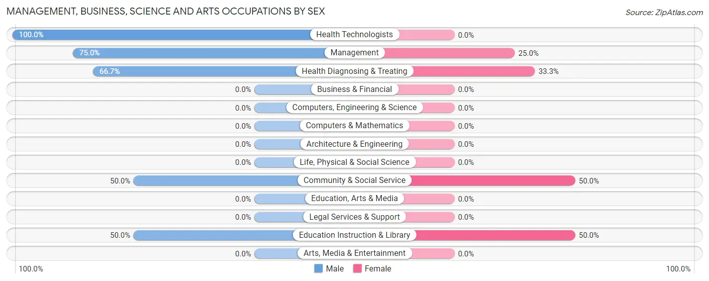 Management, Business, Science and Arts Occupations by Sex in Lore City