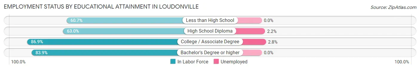 Employment Status by Educational Attainment in Loudonville