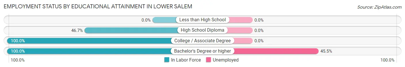 Employment Status by Educational Attainment in Lower Salem