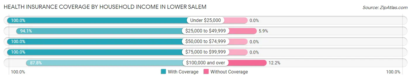 Health Insurance Coverage by Household Income in Lower Salem